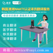 将图片加载到图库查看器,韩语文件NAATI认证翻译服务